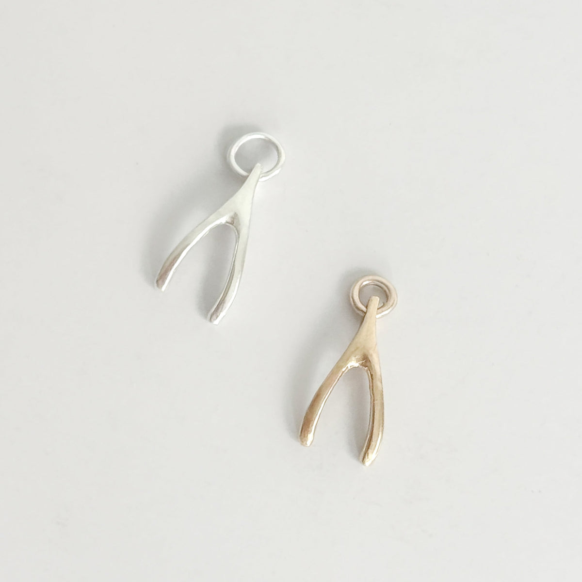 FELIX wishbone pendant in sterling silver or 9ct yellow gold, with optional Italian curb chain. Handmade in Melbourne by AGOVIA.