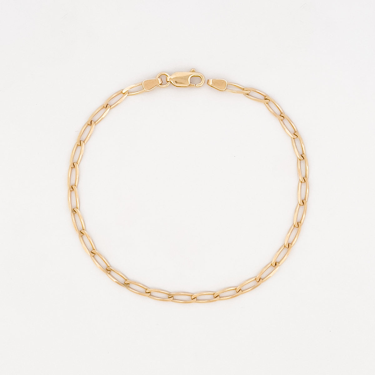 ARLO elongated curb bracelet in solid 9ct yellow gold. Italian-made, finished in Melbourne by AGOVIA.