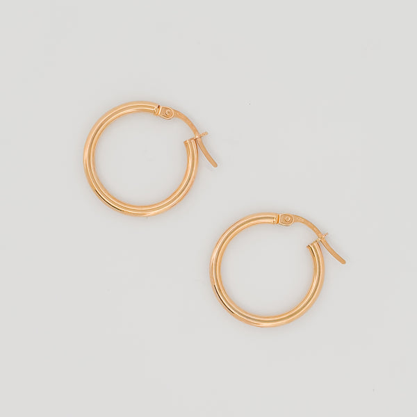 SANTANA Hoops in solid 9ct or 18ct yellow gold, statement hoop earrings. AGOVIA fine jewellery.