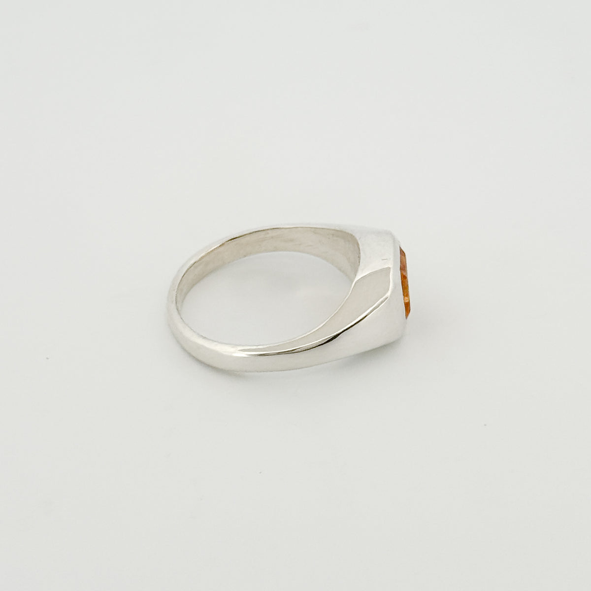 BACCHUS signet ring in sterling silver, set with a square-cut citrine. Handmade in Melbourne by AGOVIA.