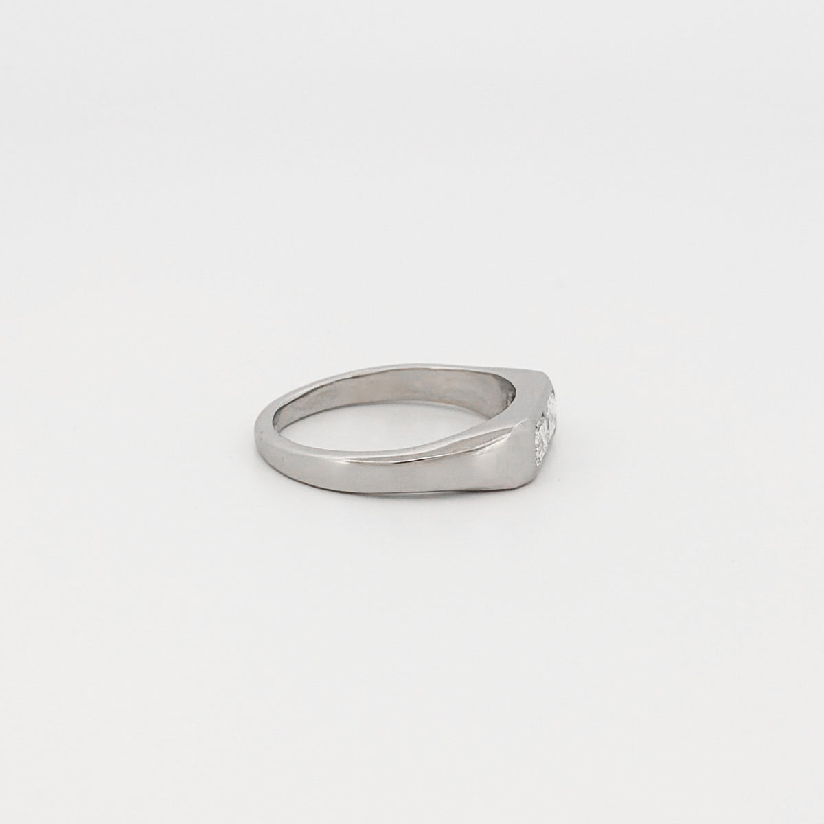 AYXA Ring in platinum, set with emerald-cut lab-grown diamonds. Handmade in Melbourne by AGOVIA.