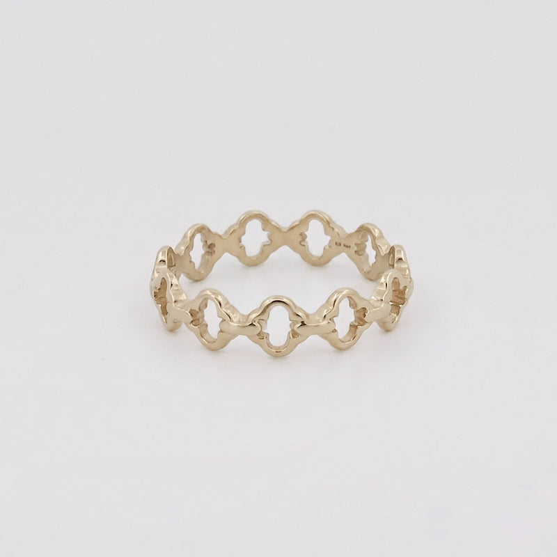 FLEURON Ring in 9ct yellow gold, front view. Made in Melbourne by AGOVIA.