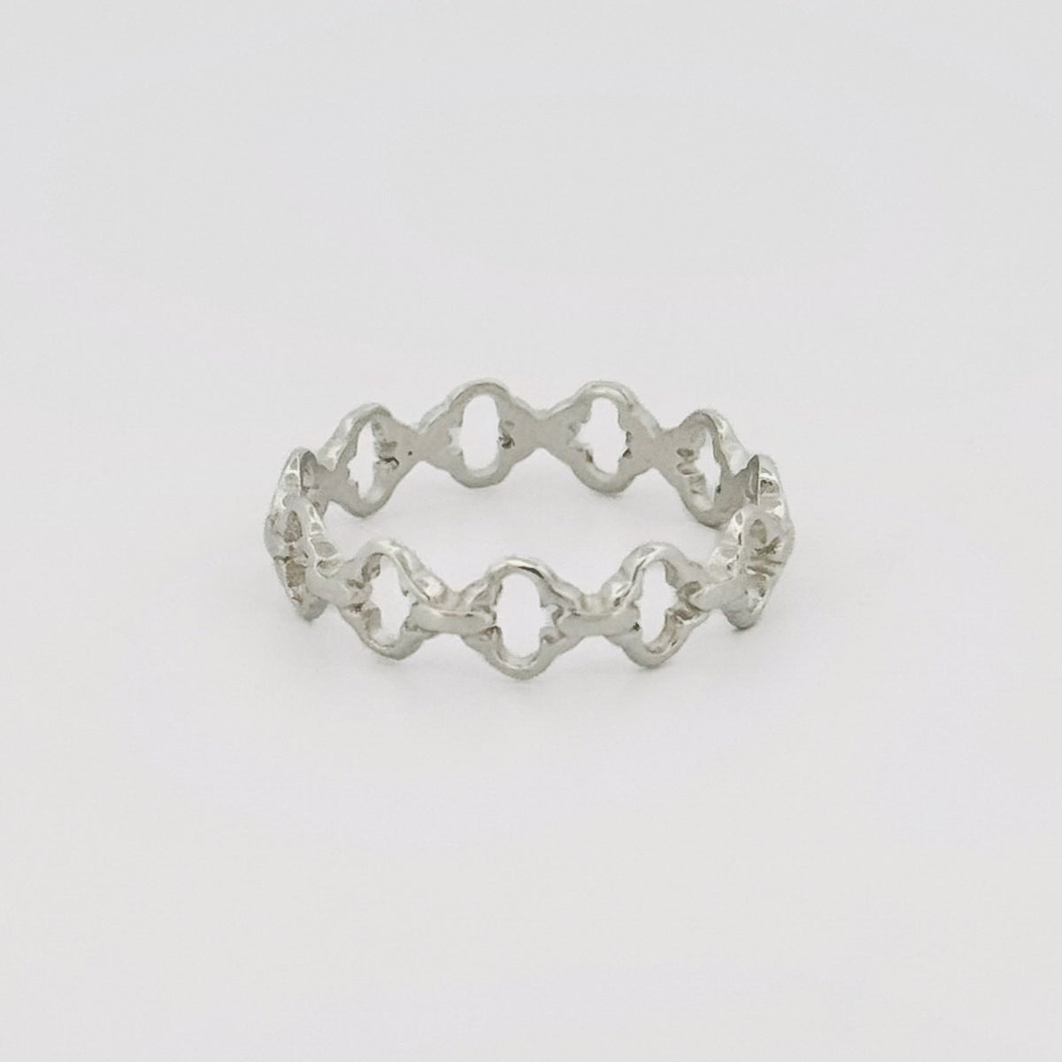 FLEURON Ring in Argentium silver, front view. Made in Melbourne by AGOVIA.