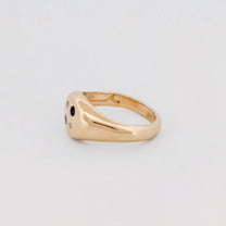 Agovia Gold Sapphire Diamond ASTRO Signet Ring Front