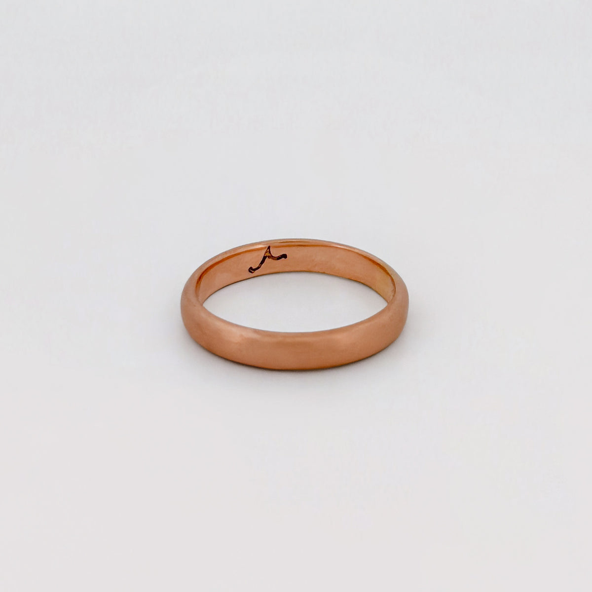 PERPETUAL wedding band in 9ct pink gold, hand-engraved. Handmade in Melbourne by AGOVIA.