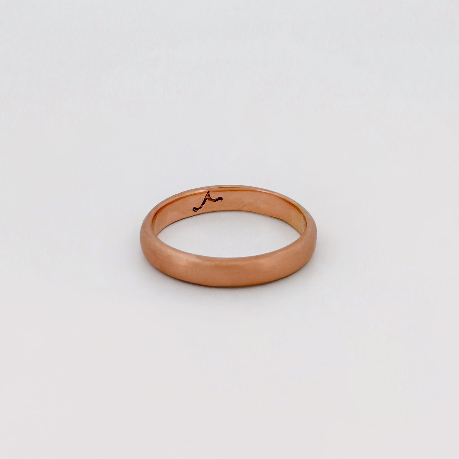 Agovia Pink Gold Wedding Band Engraved