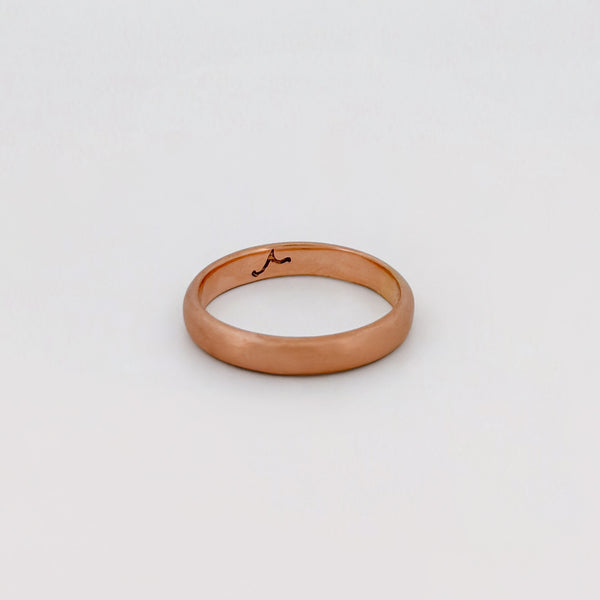 PERPETUAL wedding band in 9ct pink gold, hand-engraved. Handmade in Melbourne by AGOVIA.