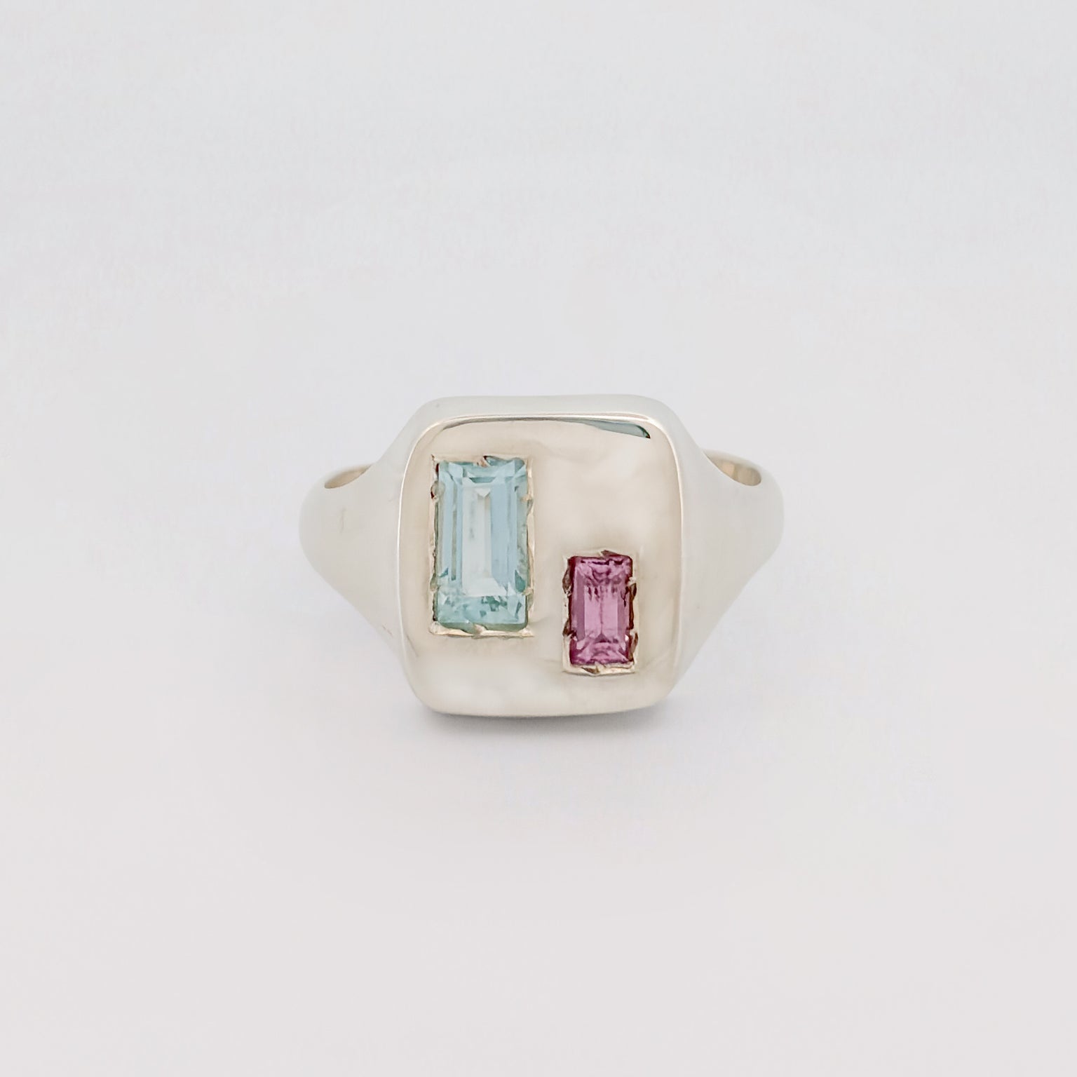Agovia Silver Aquamarine Sapphire ALEXANDRA Ring Front