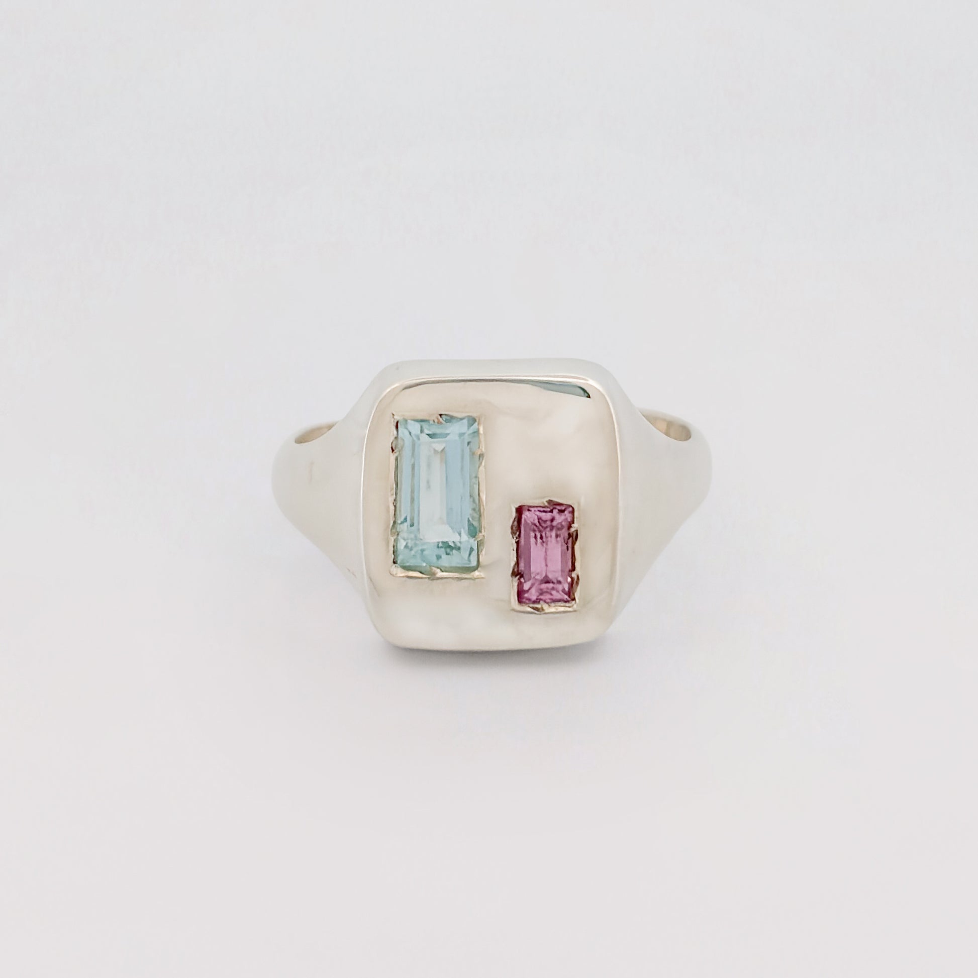 Agovia Silver Aquamarine Sapphire ALEXANDRA Ring Front