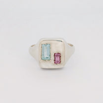 Agovia Silver Aquamarine Sapphire ALEXANDRA Ring Front