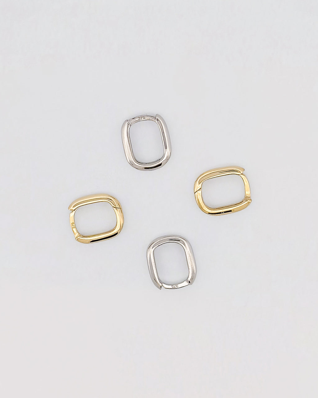 Agovia Yellow White Gold Huggie Earrings